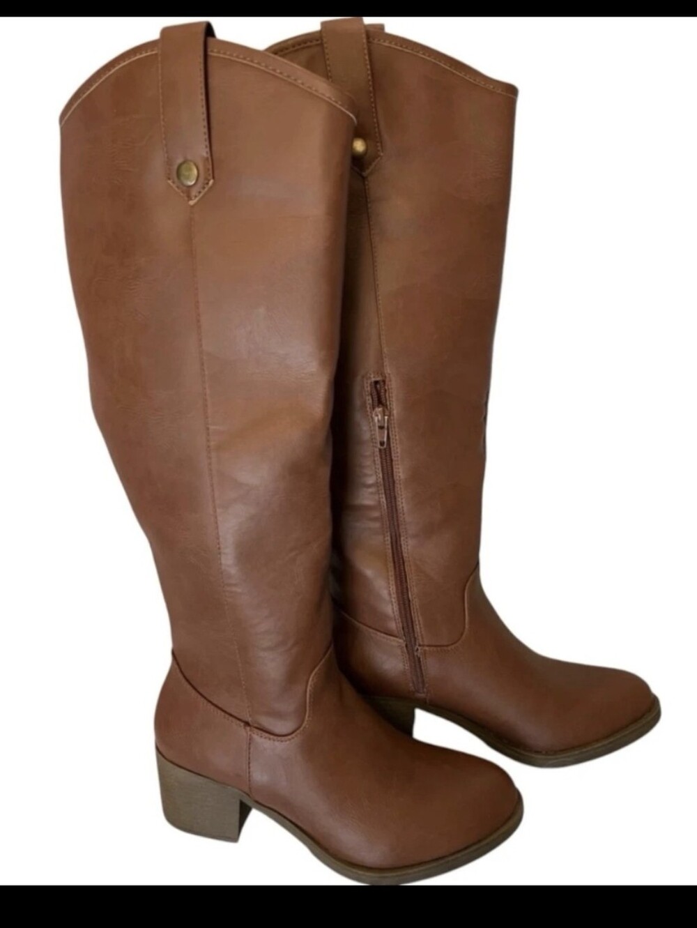 Sugar Tall Brown Knee-High Heeled Riding Boots